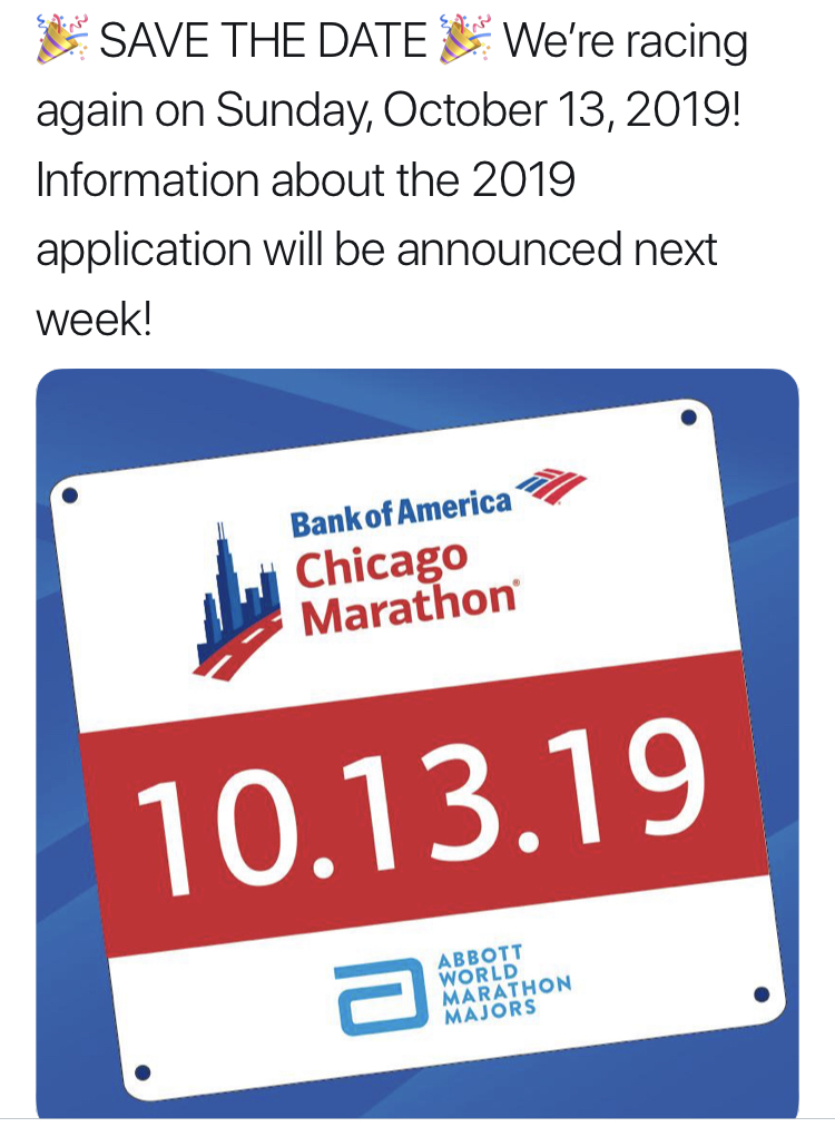 2019 Chicago Marathon Announcement